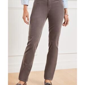Talbots Wren Gray Signature Corduroy Flat Front Zipper Pockets Pants, 16